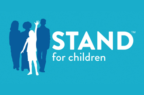 Stand for Children logo with a teal background